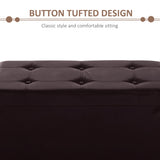 Faux Leather Storage Ottoman 76cm Wide - Velmora