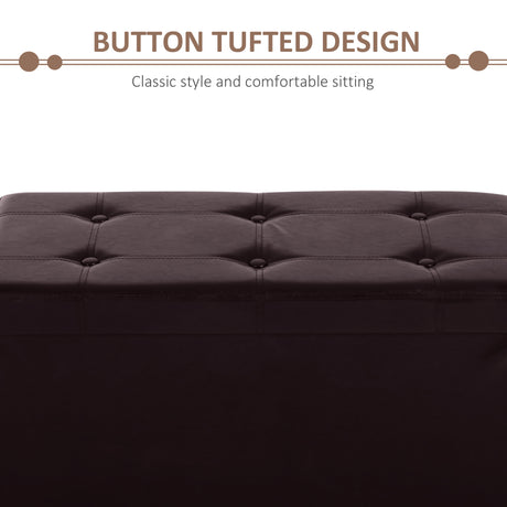 Faux Leather Storage Ottoman 76cm Wide - Velmora