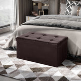 Faux Leather Storage Ottoman 76cm Wide - Velmora