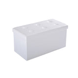 Faux Leather Storage Ottoman 76cm Wide - Velmora
