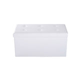 Faux Leather Storage Ottoman 76cm Wide - Velmora