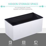 Faux Leather Storage Ottoman 76cm Wide - Velmora
