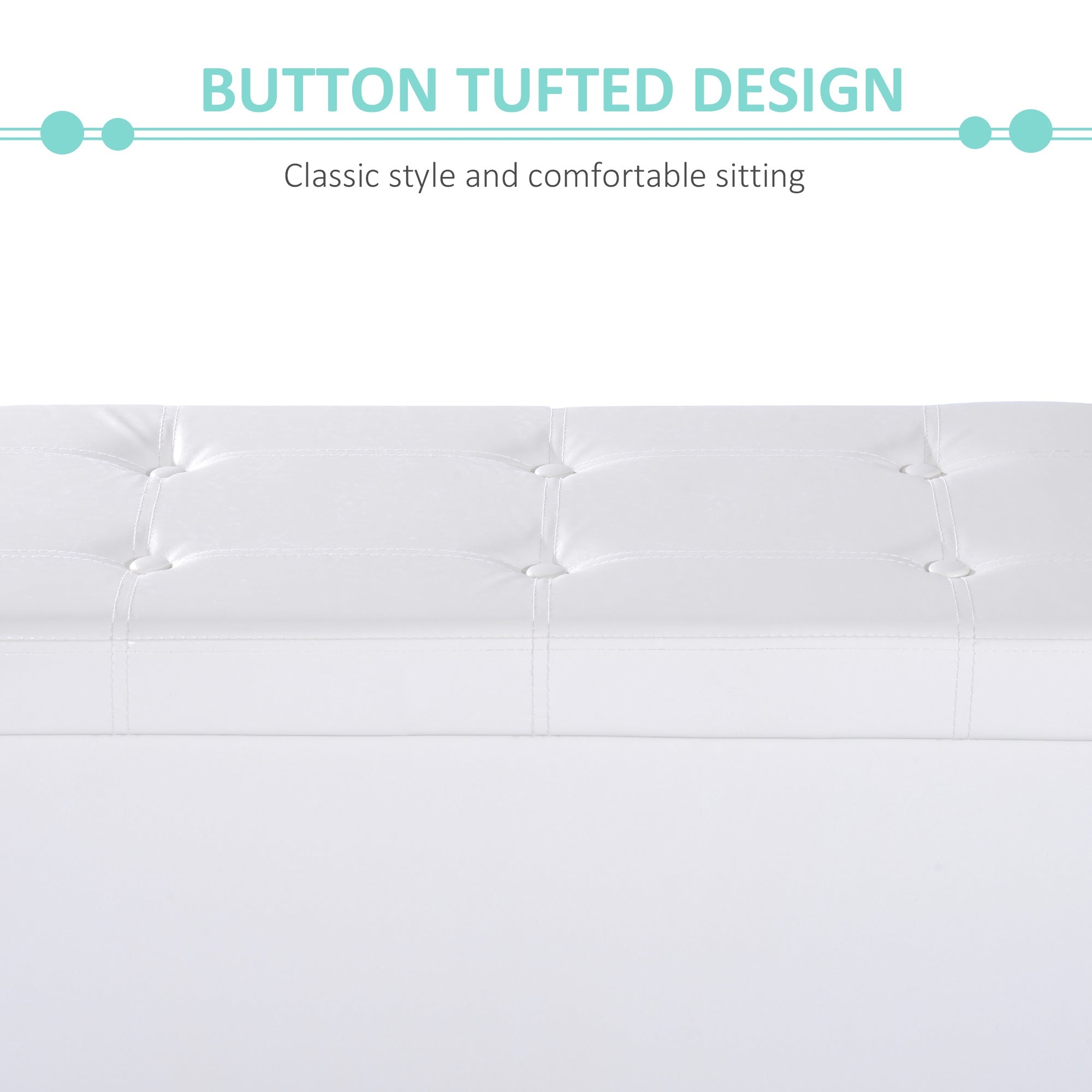 Faux Leather Storage Ottoman 76cm Wide - Velmora