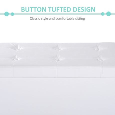 Faux Leather Storage Ottoman 76cm Wide - Velmora