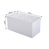 Faux Leather Storage Ottoman 76cm Wide - Velmora