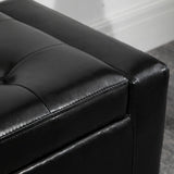 Faux Leather Storage Ottoman 92cm Wide - Velmora