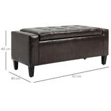 Faux Leather Storage Ottoman 92cm Wide - Velmora