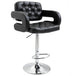 Faux Leather Swivel Bar Stool With Back - Velmora