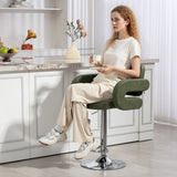 Faux Leather Swivel Bar Stool With Back - Velmora