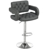 Faux Leather Swivel Bar Stool With Back - Velmora