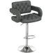 Faux Leather Swivel Bar Stool With Back - Velmora