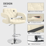 Faux Leather Swivel Bar Stool With Back - Velmora
