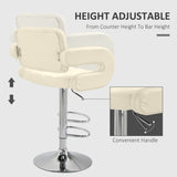 Faux Leather Swivel Bar Stool With Back - Velmora