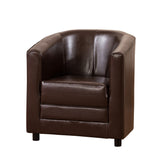 Faux Leather Tub Chair 72cm Wide With Plastic Legs - Kensington Home