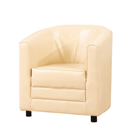 Faux Leather Tub Chair 72cm Wide With Plastic Legs - Kensington Home