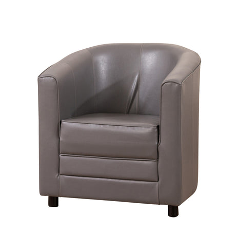 Faux Leather Tub Chair 72cm Wide With Plastic Legs - Kensington Home