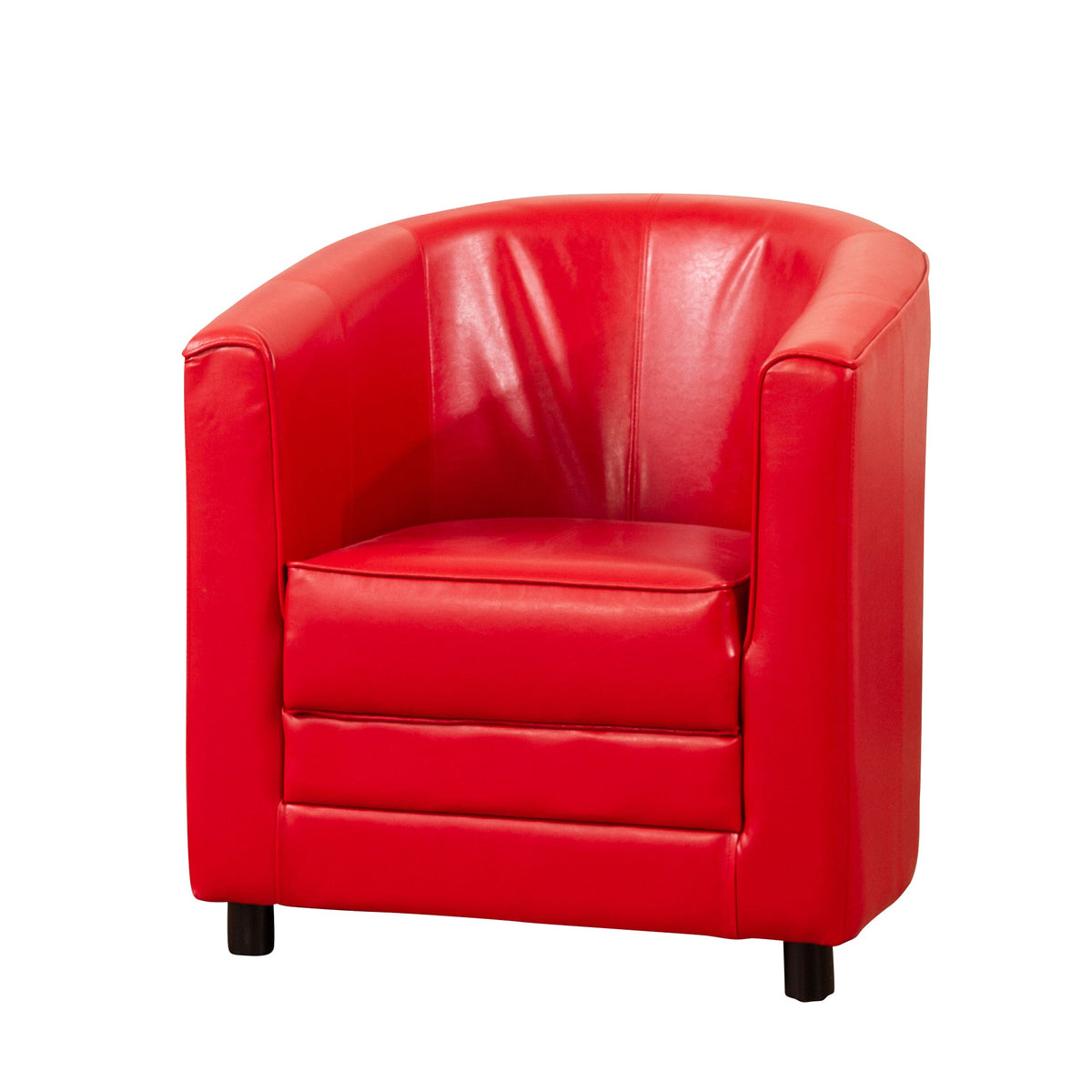 Faux Leather Tub Chair 72cm Wide With Plastic Legs - Kensington Home