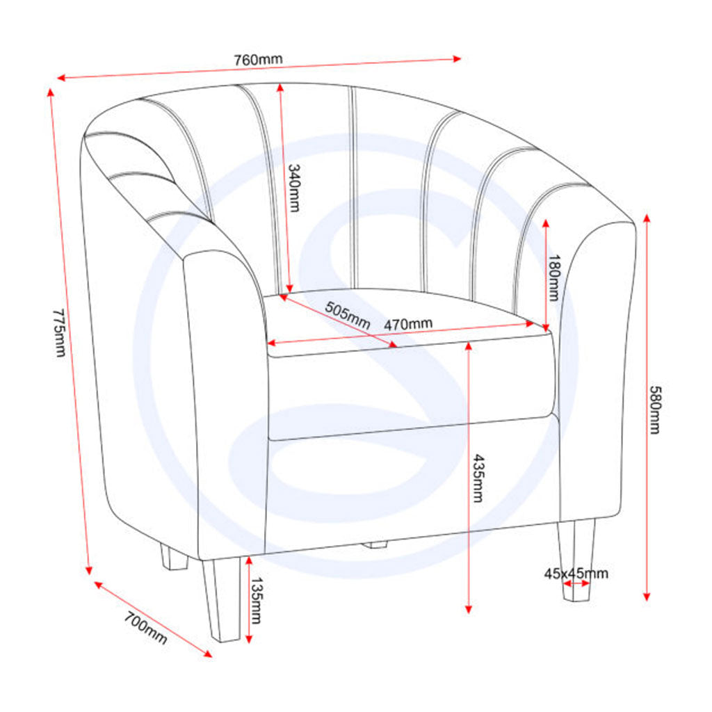 Faux Leather Tub Chair - Tempo