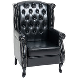 Faux Leather Wingback Chesterfield Accent Chair 72cm Wide - Velmora