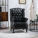 Faux Leather Wingback Chesterfield Accent Chair 72cm Wide - Velmora