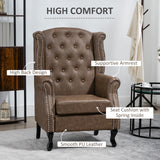 Faux Leather Wingback Chesterfield Accent Chair 72cm Wide - Velmora