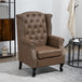 Faux Leather Wingback Chesterfield Accent Chair 72cm Wide - Velmora