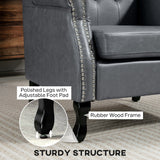 Faux Leather Wingback Chesterfield Accent Chair 72cm Wide - Velmora