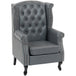 Faux Leather Wingback Chesterfield Accent Chair 72cm Wide - Velmora