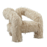 Faux Mongolian Fur Occasional Chair - Freyja