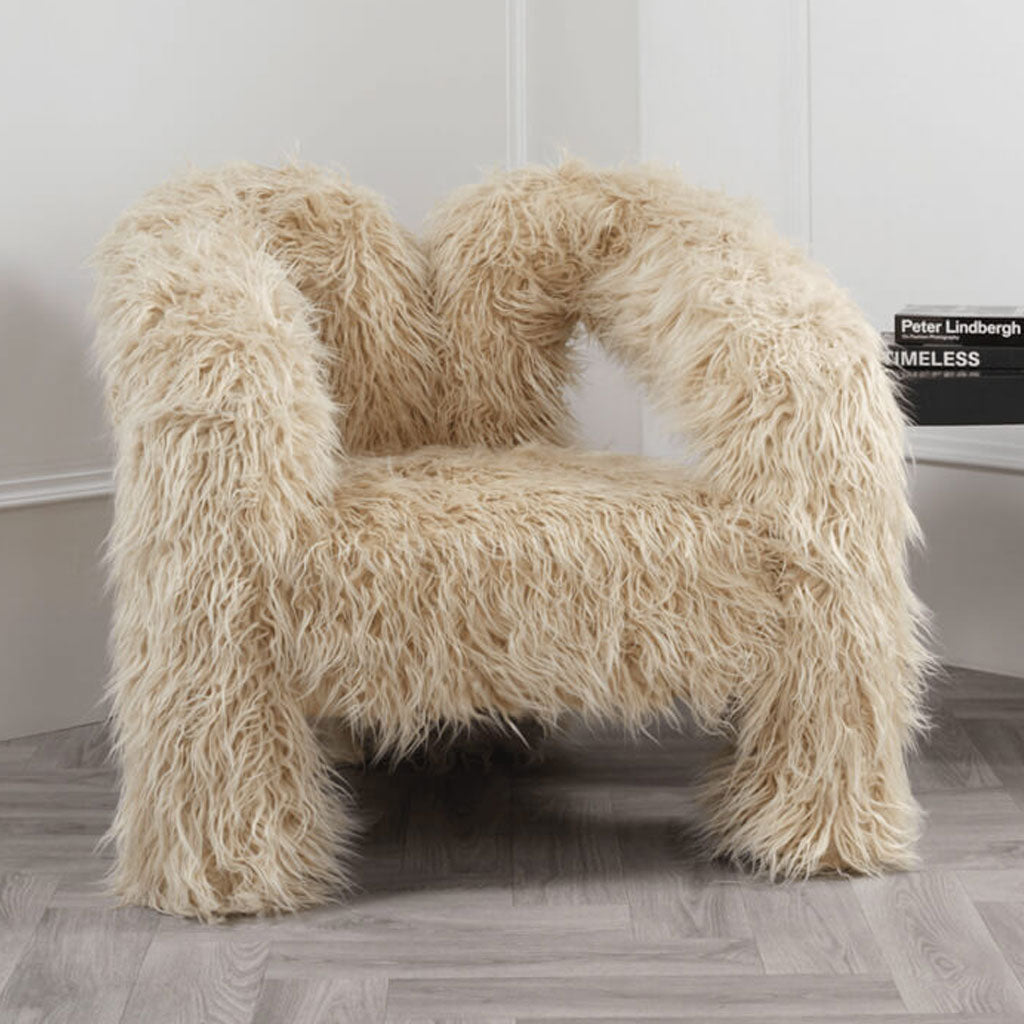 Faux Mongolian Fur Occasional Chair - Freyja