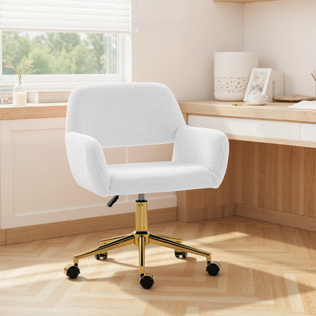 Faux Rabbit Fur Fabric Home And Office Chair 60cm Wide - Velmora