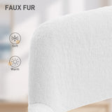 Faux Rabbit Fur Fabric Home And Office Chair 60cm Wide - Velmora