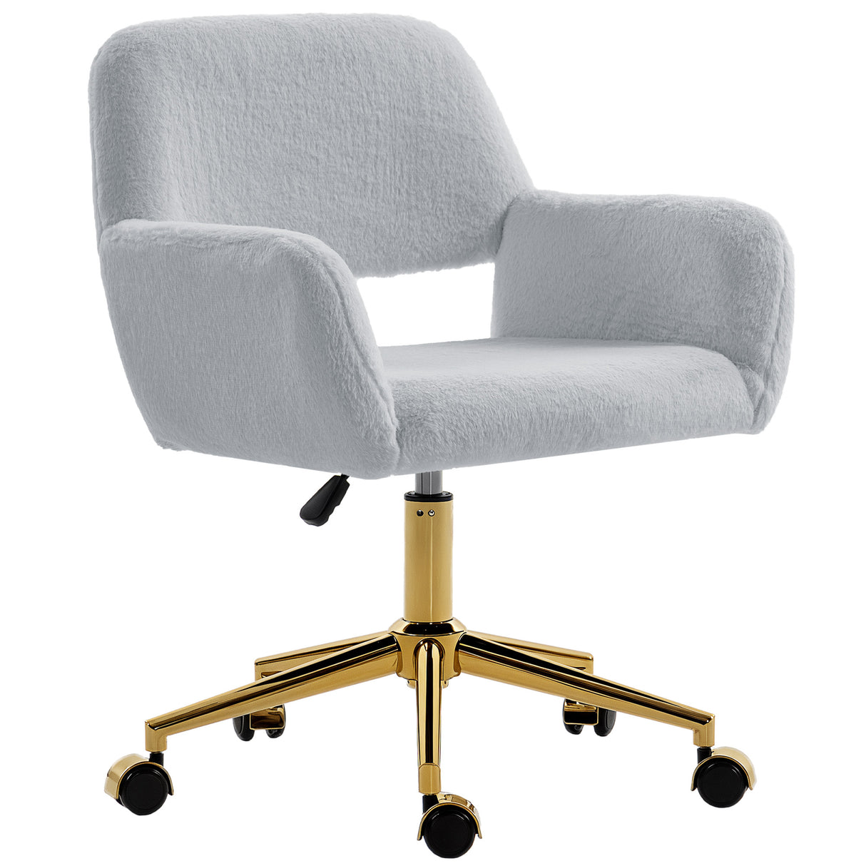 Faux Rabbit Fur Fabric Home And Office Chair 60cm Wide - Velmora