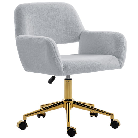 Faux Rabbit Fur Fabric Home And Office Chair 60cm Wide - Velmora