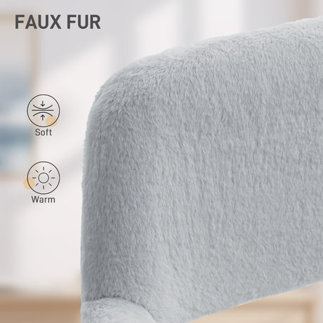 Faux Rabbit Fur Fabric Home And Office Chair 60cm Wide - Velmora