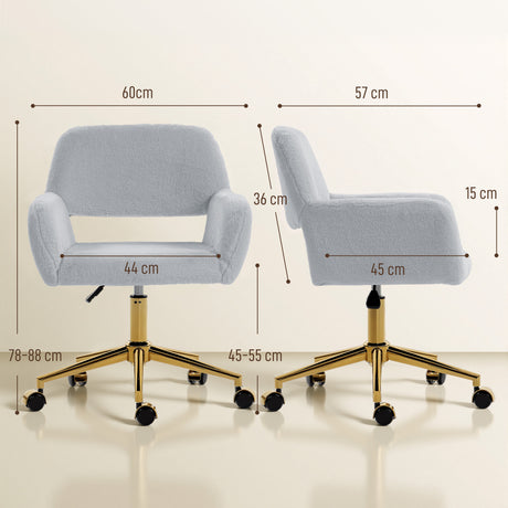 Faux Rabbit Fur Fabric Home And Office Chair 60cm Wide - Velmora