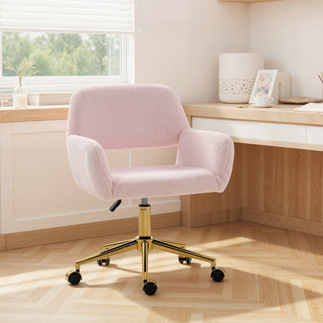 Faux Rabbit Fur Fabric Home And Office Chair 60cm Wide - Velmora