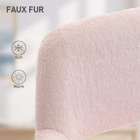 Faux Rabbit Fur Fabric Home And Office Chair 60cm Wide - Velmora