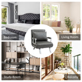 Faux Suede Fabric 1 Seater Sofa Bed 65cm Wide With 1 Pillow - Velmora