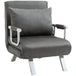 Faux Suede Fabric 1 Seater Sofa Bed 65cm Wide With 1 Pillow - Velmora