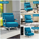 Faux Suede Fabric 1 Seater Sofa Bed 65cm Wide With 1 Pillow - Velmora