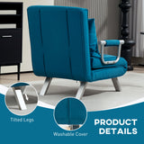 Faux Suede Fabric 1 Seater Sofa Bed 65cm Wide With 1 Pillow - Velmora