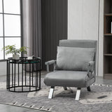 Faux Suede Fabric 1 Seater Sofa Bed 65cm Wide With 1 Pillow - Velmora