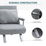 Faux Suede Fabric 1 Seater Sofa Bed 65cm Wide With 1 Pillow - Velmora