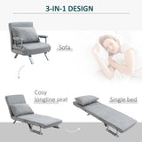 Faux Suede Fabric 1 Seater Sofa Bed 65cm Wide With 1 Pillow - Velmora