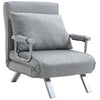Faux Suede Fabric 1 Seater Sofa Bed 65cm Wide With 1 Pillow - Velmora