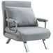 Faux Suede Fabric 1 Seater Sofa Bed 65cm Wide With 1 Pillow - Velmora