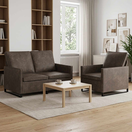 Faux Suede Fabric 2+1 Seater Sofa Set 130cm Wide - Vantage Home