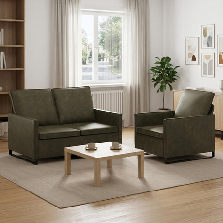 Faux Suede Fabric 2+1 Seater Sofa Set 130cm Wide - Vantage Home
