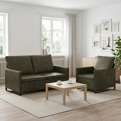 Faux Suede Fabric 2+1 Seater Sofa Set 150cm Wide - Vantage Home